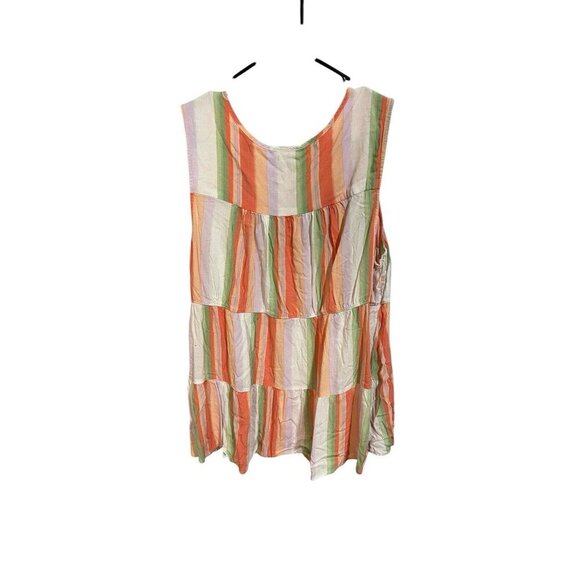 Torrid Women's 1 (14/16 1X) Fresh Stripe Tank Lenny Tiered Button Front & Tie - Picture 4 of 4